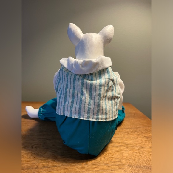 White Bull Terrier Ceramic Handmade Doll - Picture 3 of 13